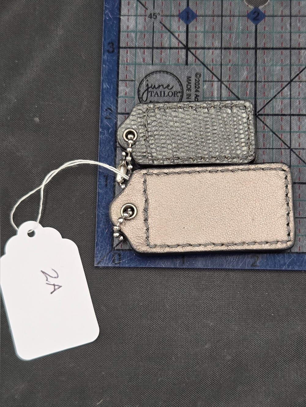 Coach Metallic Leather Logo Bag Tags - Picture 2 of 2